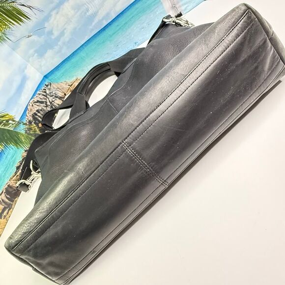 Coach F70926 Bleecker Legacy Black Pebbled Leather Slim Brief Bag w Strap Unisex - Picture 8 of 12